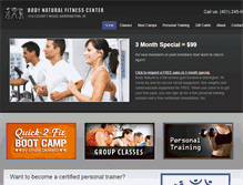 Tablet Screenshot of bodynaturalfitness.com